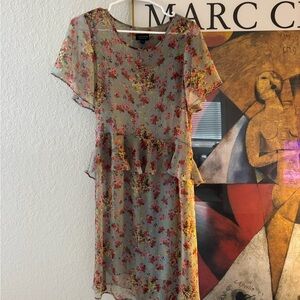 Topshop Floral High Low Dress - Multicolor